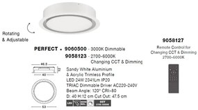 Plafoniera LED incastrabila reglabila PERFECT 40cm alba CCT Dimmable