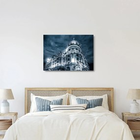 Tablou pe sticlă cu arhitectură în întuneric (70x50 cm)