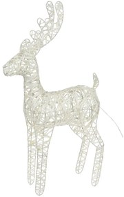 Decorațiune luminoasă de Crăciun Ren alb, 24 x 37x 8 cm, 40 LED, alb cald