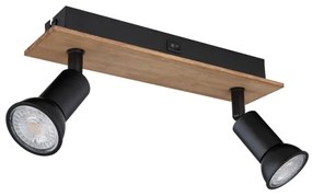 Globo 57998-2W - Spot DREW 2xGU10/35W/230V lemn/negru