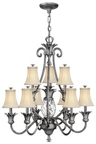 Lustră pe lanț Hinkley HK-PLANT10-PL PLANTATION 10xE14/40W/230V argintiu