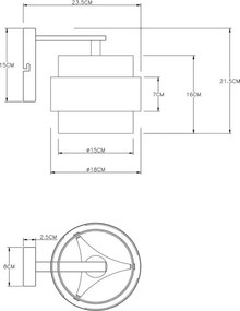 Aplică MILEY 1xE27/60W/230V neagră/alamă Globo 15560W