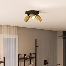 Spot pentru baie Philips IDRIS 3xGU10/5W/230V IP44 negru/auriu