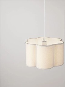 Lustra suspendata cu abajur textil bej BLOOSY