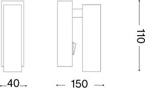 Ideal Lux - Aplica spot LED de perete PAGE, 3W, 230V, CRI 90, alb