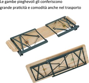 Outsunny Set Berarie de Extern Masa si 2 Banci cu Spatar Pliabil in Lemn de Brad