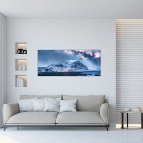 Tablou cu munți și ceul cu stele (120x50 cm)