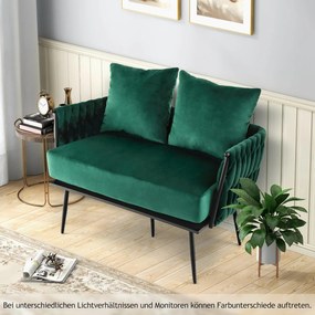 CAV1 - Canapea dubla 109 cm, bancuta, divan, fotoliu, sofa, bancheta, banca living, dormitor, hol - Verde - Negru