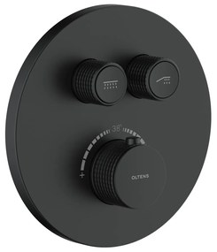 Oltens Onega baterie cadă-duș ascuns cu termostat negru mat 34601300