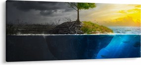Tablou reprezentând două părți (120x50 cm)