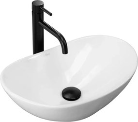 Lavoar pe blat Rea Royal Mini oval finisaj alb lucios 48 cm