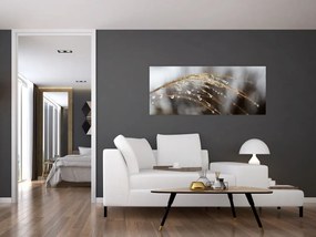 Tablou - Picături pe plantă (120x50 cm)