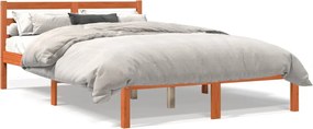 vidaXL Cadru de pat fără saltea, maro ceruit 140x200 cm lemn masiv pin