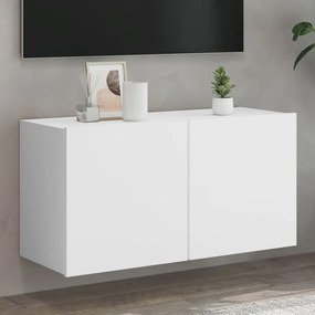 vidaXL Comodă TV de perete, alb, 80x30x41 cm