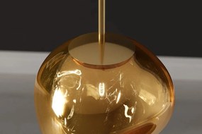 Lustra, Pendul modern cu glob sticla aurie LIQUID DIAMOND 20cm