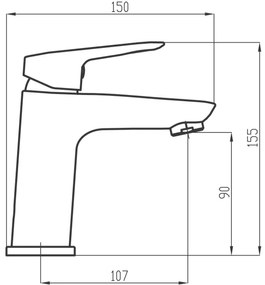 Baterie de lavoar Novaservis METALIA 15,5 cm crom lucios
