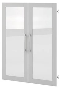 Dulap Modulo 89 x 40 x 113 cm, uși din sticlă, alb / transparent
