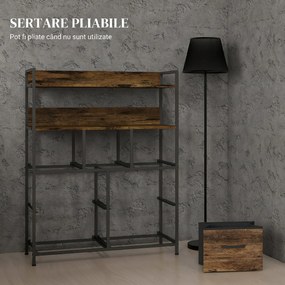 HOMCOM Comodă cu 7 Sertare Detașabile și Pliabile și 2 Rafturi, 79x29x101 cm, Maro | Aosom Romania