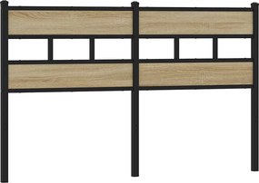 vidaXL Tăblie de pat de schimb, stejar sonoma, 140 cm, fier și lemn prelucrat