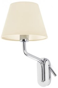 Aplica cu reader LED pe stanga design elegant ETERNA crom/bej