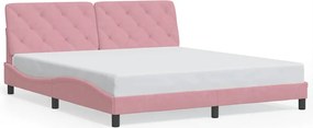 vidaXL Cadru de pat fără saltea, roz, 180x200 cm, catifea