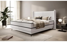 Pat matrimonial 180 cm Dalmo 180 (cu somieră) (cu sp. depozitare) (gri + negru). 1099654