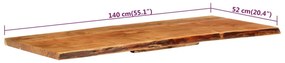 Blat lavoar de baie, 140 x 55 x 3,8 cm, lemn masiv de acacia 140 x 55 x 3.8 cm