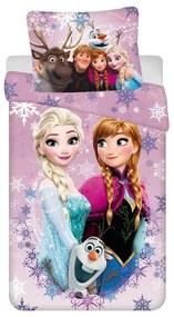 Lenjerie de pat pentru copii din bumbac pentru pat de o persoană 140x200 cm Frozen – Jerry Fabrics