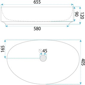 Lavoar pe blat Joana 65 alb