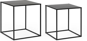 Măsuțe de cafea negre 2 buc. din metal 38x38 cm Alrik – Yes Everyday
