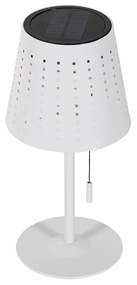 Lampă de masă de exterior albă cu LED integrat, reglabil în 3 trepte, reîncărcabilă și solară - Ferre