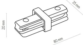Spot pentru sistem de șină Zuma Line 3015 REFLEKTOR 6xGU10/10W/230V