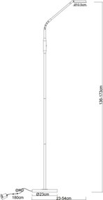 Globo 58504SN - Lampă de podea LED cu control tactil și variator SILVIO LED/6,5W/230V crom mat