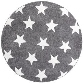 Covor Sketch rotund - FA68 gri și alb - Stea Stele