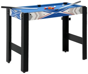 SPORTNOW Masa de jocuri multifuncțională 5 în 1, biliard, ping-pong, hochei, joc de baschet arcade, arc și săgeți, albastru | Aosom Romania