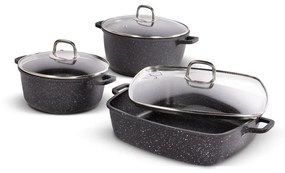 Lamart LT1287 Set de 6 vase de gătit din fontă,negru