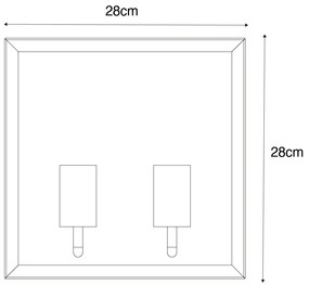 Lampă de perete exterioară neagră și alamă cu 2 lumini - Rotterdam