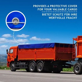 JAGO Prelata 650 g/m², ochiuri de aluminiu, albastru, 5 x 7