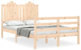 3194151 vidaXL Cadru de pat cu tăblie, dublu mic, lemn masiv