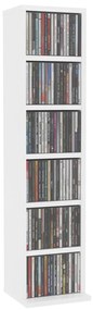 Dulap CD-uri, alb, 21x20x88 cm, lemn compozit 1, Alb