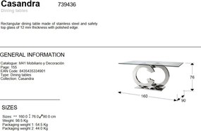 Masa eleganta pentru dining design luxuriant Casandra 160x90cm
