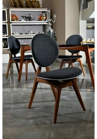 Set de scaune de sufragerie Touch Anthracite andWalnut, 2 buc.