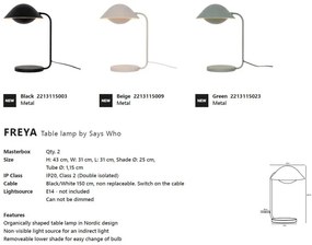 Veioza, lampa de masa design modern Freya bej