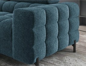 Colțar albastru extensibil/cu spațiu de depozitare cu tapițerie din țesătură bouclé (cu colț pe partea stângă/în formă de ”L”) Ferucce – ELTAP