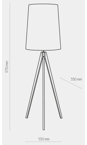 Lampă de podea WALZ 1xE27/25W/230V gri/lemn