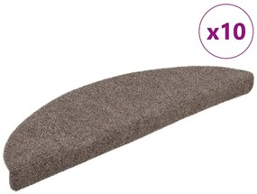vidaXL Covorașe autoadezive pentru scări, 10 buc., 56x17x3 cm, bej, semirotunde