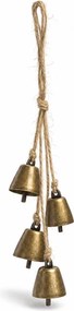 Decoratiune de Craciun pentru agatat GOLDEN BELLS 35 cm, aurie