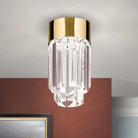 Plafoniera cu cristal K9 design elegant PRISM aurie