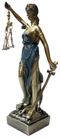 Statueta Zeita Justitiei Themis, 35cm, Albastru