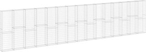 vidaXL Perete gabion cu capace, 900 x 30 x 200 cm, oțel galvanizat